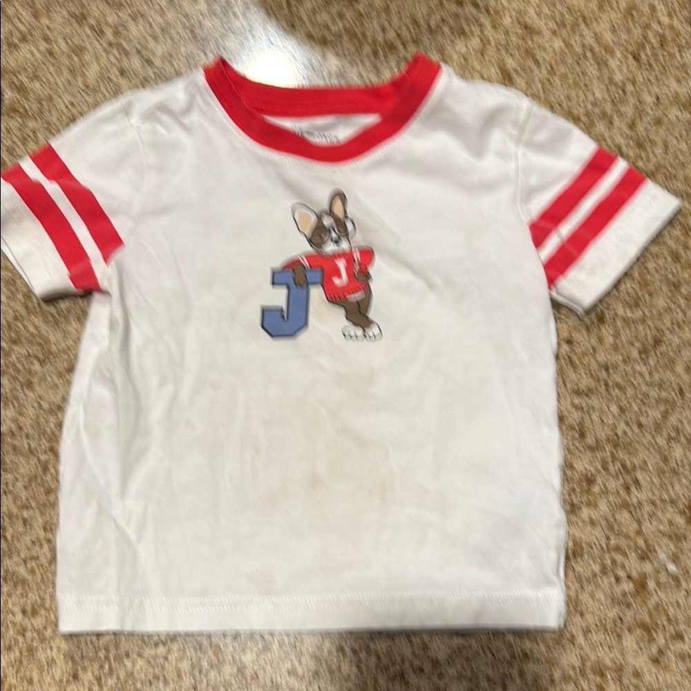 Janie and Jack Red and White Dog Graphic Shirt